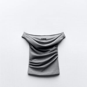 Off shoulder pleated top